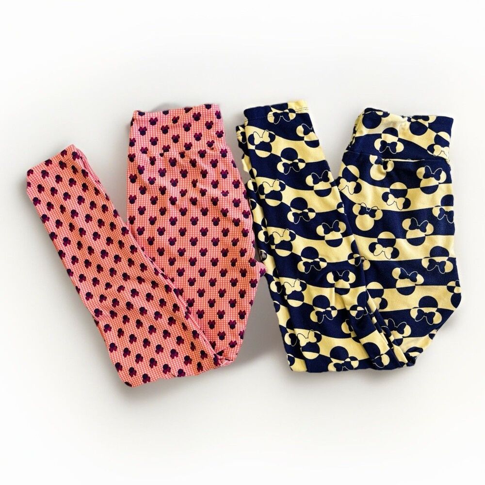 Lularoe Disney Minnie Mouse Leggings Bundle 2 One Size